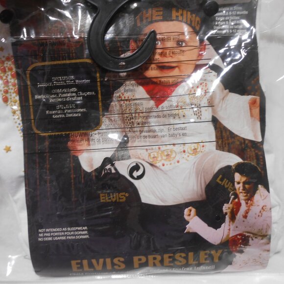 NEW RUBIES HALLOWEEN COSTUME ELVIS PRESLEY SZ 0-6 MONTHS ONESIE PANTS BOOTIES CA - Picture 2 of 9